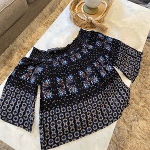 Lily White Off The Shoulder Floral Shirt